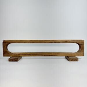 Vintage Wood Wall Mounted Towel Bar Holder Rack MCM Danish 20” Long